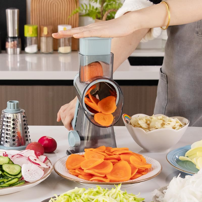 Cheese Grater Hand Crank Rotary Vegetables Shredder with Handle