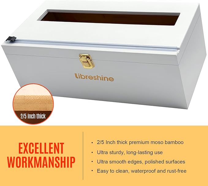 12" White Commercial Foil & Plastic Wrap Dispenser Organizer w/Cutter & Roller - Heavy-Duty XL Holder Fits 3000ft Film, 1000ft Foil Rolls, Costco-Sized - Kitchen, Restaurant Storage