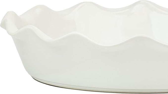 10 Strawberry Street Delano Ruffled Pie Dish, White
