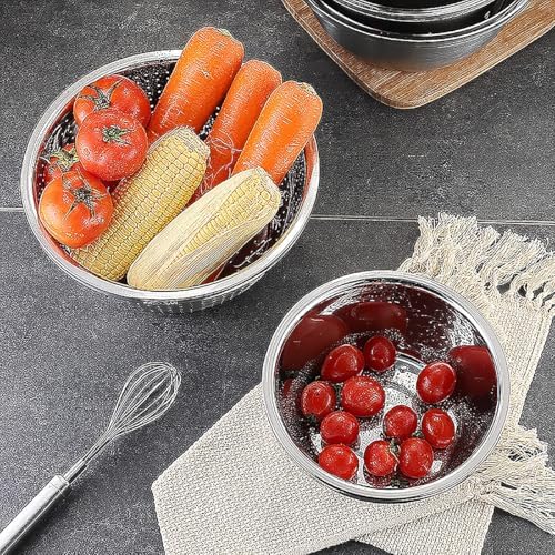 meleg otthon Stainless Steel Mixing Bowls, 13.5QT Metal Bowls, Salad Bowl, Heavy Duty Deeper Edge Mirror Finish Dishwasher Safe Bowl(14.17'' diameter x 5.35''high)