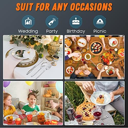 360 Count Plastic Silverware Heavy Duty, 120 Forks, 120 Spoons, 120 Knives