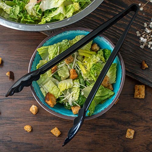 Carlisle FoodService Products 471203 Carly Salad Tong, 12" Utility Tong, Black, 1 Pack