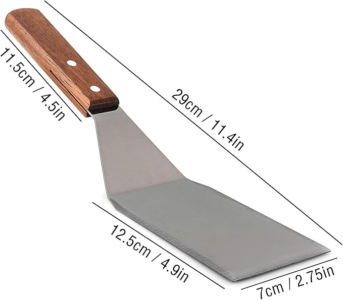 Hamburger Spatula Turner, Stainless Steel Heavy Duty Spatula Turner, Metal Spatulas for Cast Iron Skillet, Grill Griddle Scraper Kitchen Cooking
