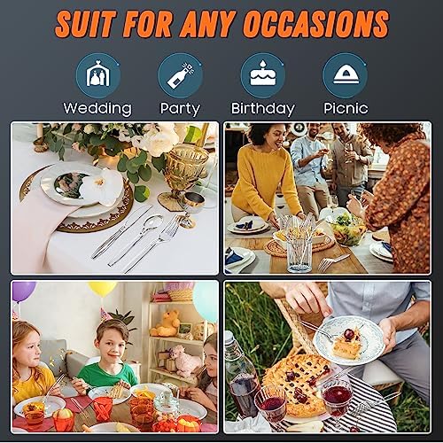 Dipoo 7.1" Clear Plastic Forks Heavy Duty, 360 Count