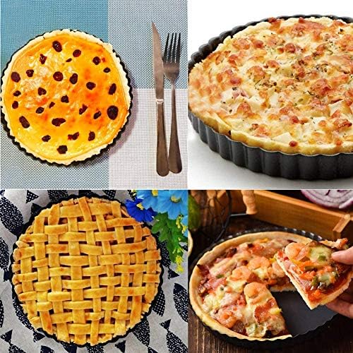 RICHSC-PAN Tart Pan, 9 Inch Tart Pans, Non-Stick Removable Loose Bottom Carbon Steel 9In Tart Pan, The 9.5 Inches at the Top and 9 Inches at the Bottom, With a Depth of 1.1 Inches. (Pack of 2)