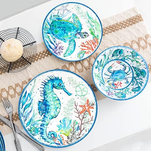LEHAHA Melamine Serving Platters for Serve Food Set of 2, Trays with Handle