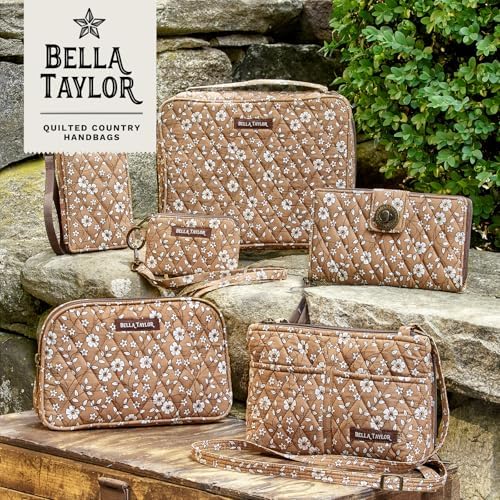 Bella Taylor Lunch Tote, Quilted Lunch Bag, Vintage Vine Brown