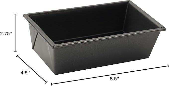 Winco Non-Stick Loaf Pan, 1 Pound, Aluminized Steel, 1, Black