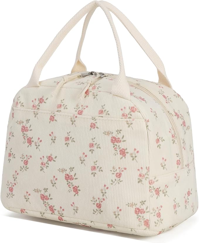 Bluboon Lunch Bag for Women Men Cute Corduroy Lunch Tote Bags Reusable Insulated Lunch Box Large Capacity Reusable Insulated Cooler for Work Picnic or Travel