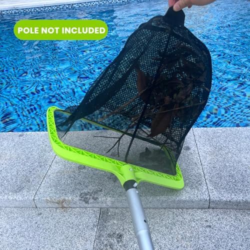 Sepetrel Swimming Pool Leaf Skimmer Net,Double-Layer & Reinforced Frame Deep Rake Nets