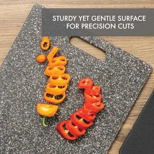 Dexas Superboard Cutting Board with Handle 11 x 14.5 inch Heavy Granite, Kitchen Prep Board, Dishwasher Safe, Non-Porous Poly Surface, Made in USA