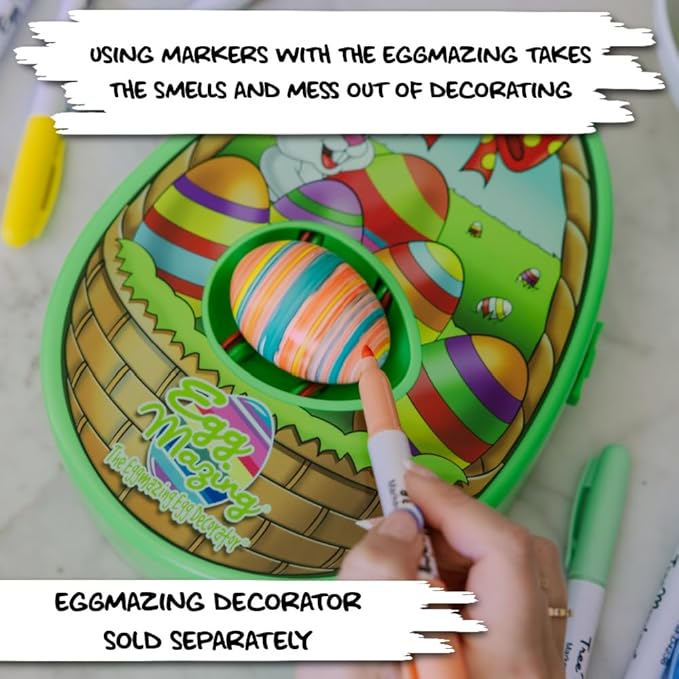 The Eggmazing Egg Decorator The Original EggMazing Easter Egg - Treemendous Christmas Tree Ornament Decorator - Replacement 8 Colorful Non-Toxic Marker Set (Pastel) - Packaging May Vary, Ages 3 and Up