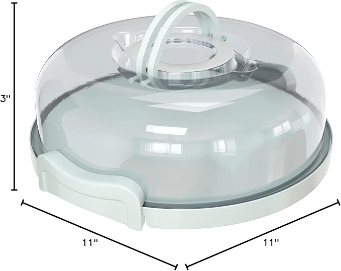 Pie, Cheesecake Carrier for up to 11 in x 3 in cake. Two Sided Fashionable Stand Doubles as Five Section Serving Tray Perfect Taker Caddie for Travel