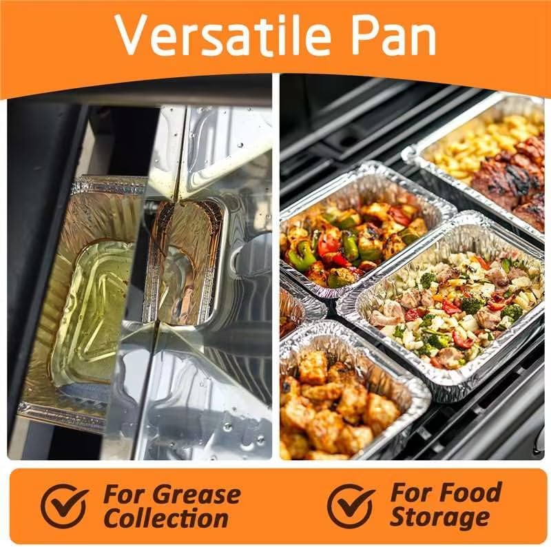 Uniflasy 20 Pack Drip Pan Liner Compatible with Napoleon Grills 62007, Grease Tray for Prestige I/II/V, Prestige PRO, Rogue, Mirage, Ultra Chef, Disposable Aluminum Foil Pan Replacement