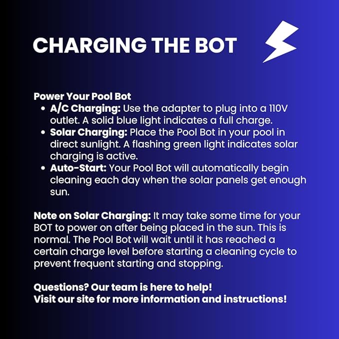 The Original Pool Bot™ Skimmer | Solar Surface Cleaner | Solar Pool Automatic Next Gen Avoidance System | All Day Runtime | Large Capacity Basket