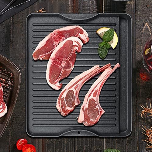 Uniflasy Reversible Cast Iron Griddle for Camp Chef Stoves, 14" x 16"
