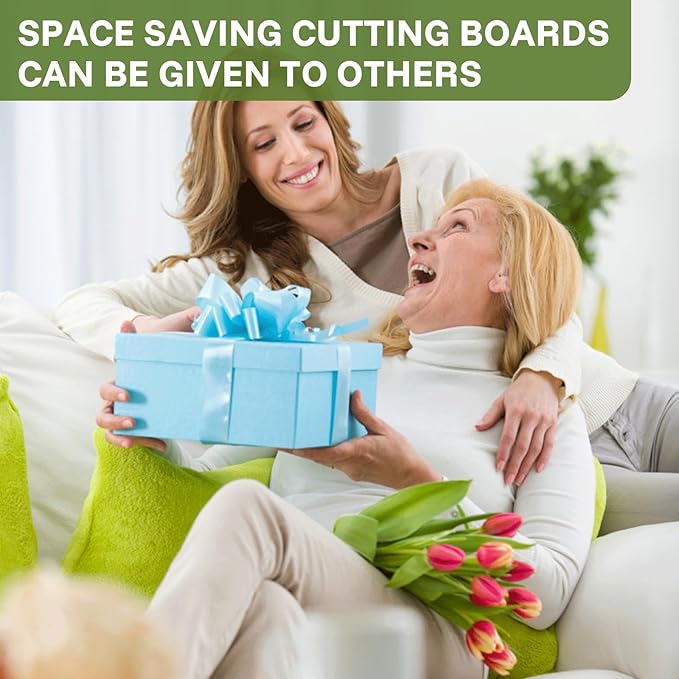 Book Cutting Board Set with Wooden Stand-Wooden Kitchen Cutting Boards That Look Like Books for Vegetables Cheese Meat, Chopping Board Gift Set for Home Cooks & Kitchen Decor
