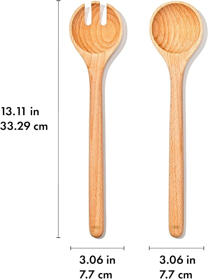 OXO Good Grips Beechwood Salad Servers – 2-Piece Set