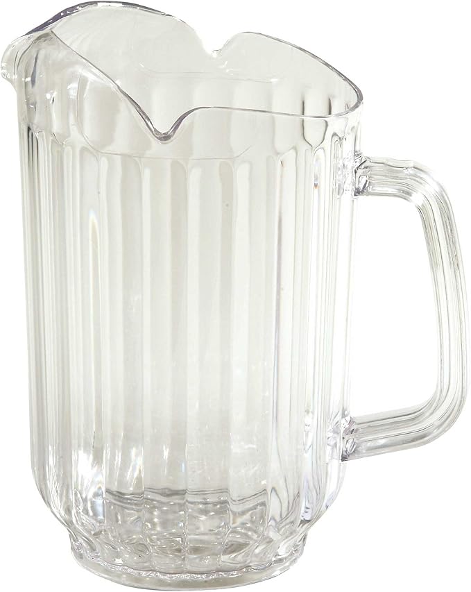 Winco 60oz PC Pitcher, 3 Spout, Clear