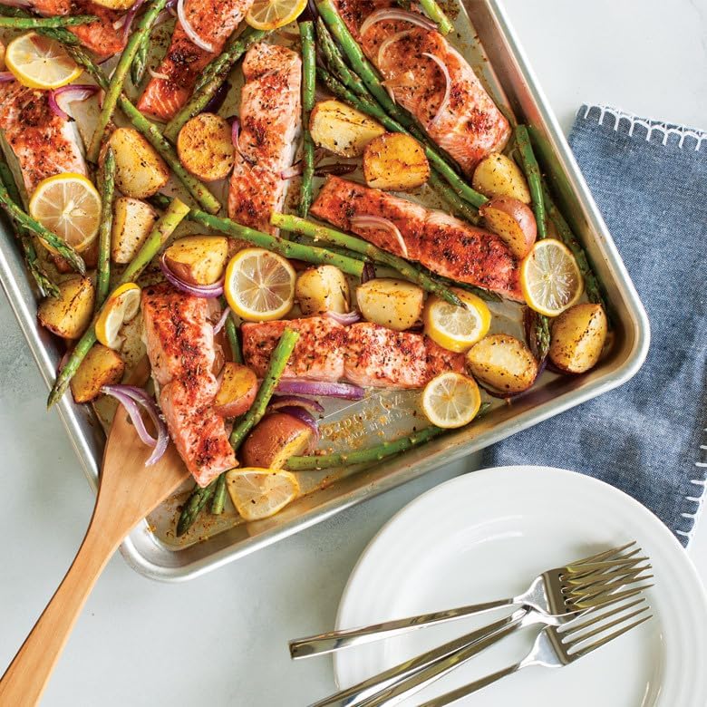 Nordic Ware Extra Large Baking Sheet, 21 x 15 inches, XL Big sheet pan Natural Uncoated Aluminum, Reinforced Steel Rim Prevents Warping, 1pk Big Sheet