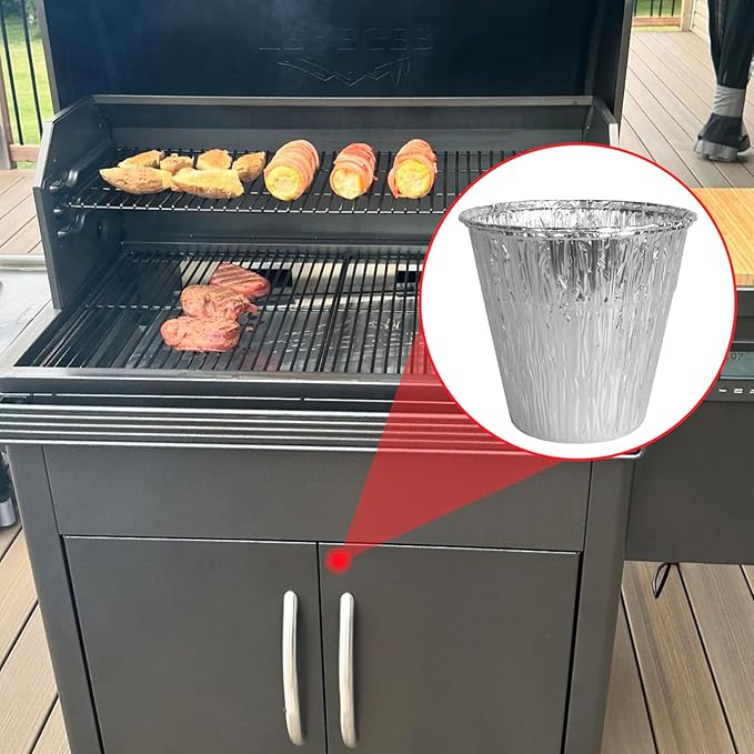 30 Packs BAC608 Grease Bucket Liner for Traeger Timberline and Timberline XL Pellet Grills, Traeger Lronwood, Lronwood XL Disposable Grill Liner, Traeger Flatrock Accessories Drip Tray Liners
