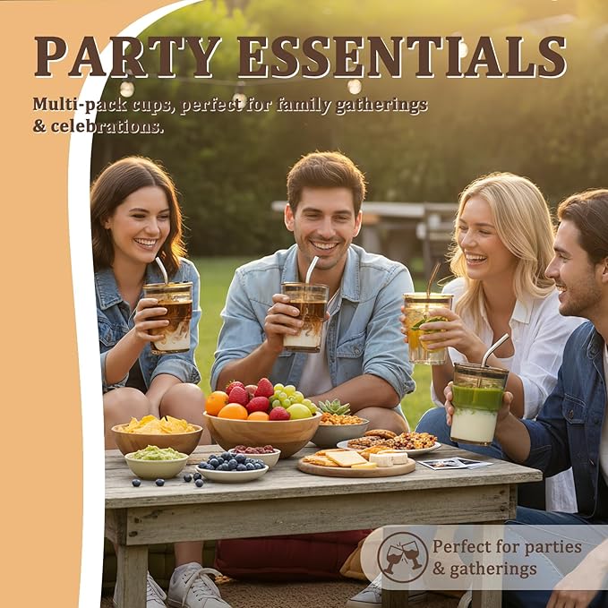 6 Packs Glass Tumbler with Lid and Straw Ice Coffee Cup Bridesmaids Proposal Gifts for Wedding Day Sets Thank You Stuffers Box Fillers Party Accessories Essentials Guest Favors Bulk