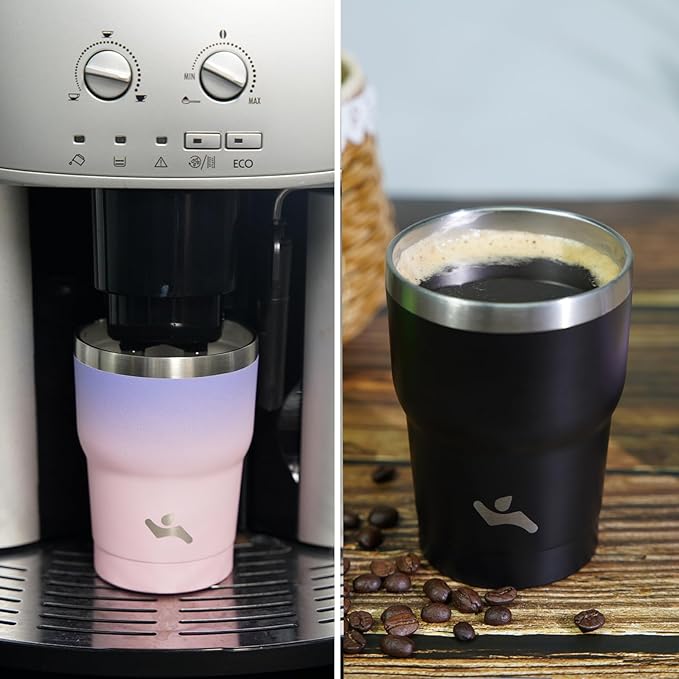 10 oz Tumbler with Handle and 2 Straw 2 Lid, Insulated Water Bottle Stainless Steel Vacuum Cup Reusable Travel Mug,Indigo Black