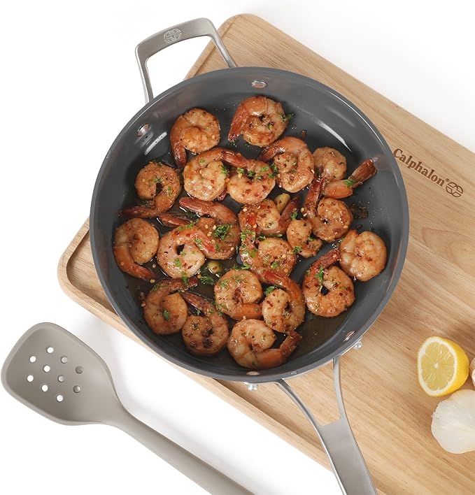 Calphalon Edge Silicone Flexible Slotted Spoon/Skimmer - Taupe