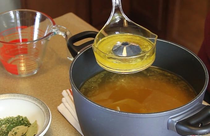 Fat Skimmer - Efficient Fat Separator for Soups, Stews, and Broths - Removes Fat Quickly and Easily - Made in USA, Original Inventor
