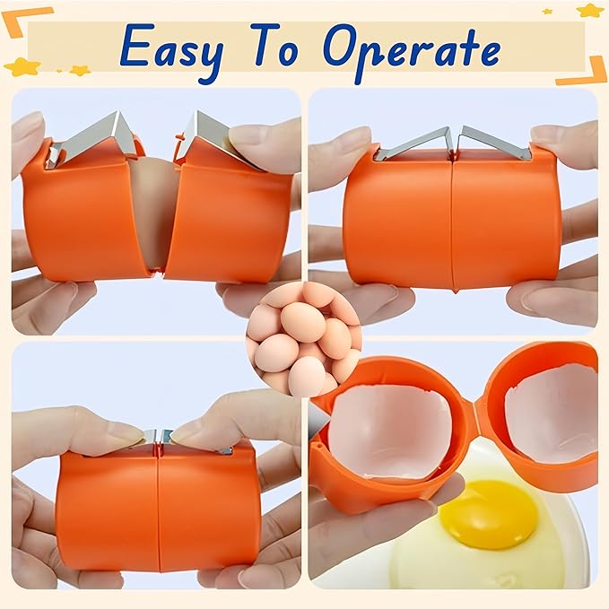 HKFALDRR (3pcs) Egg Shell Opener & Egg Cracker Tool - Egg Cracker and Egg Separator for Raw Eggs | 2025 Kitchen Baking Gadgets