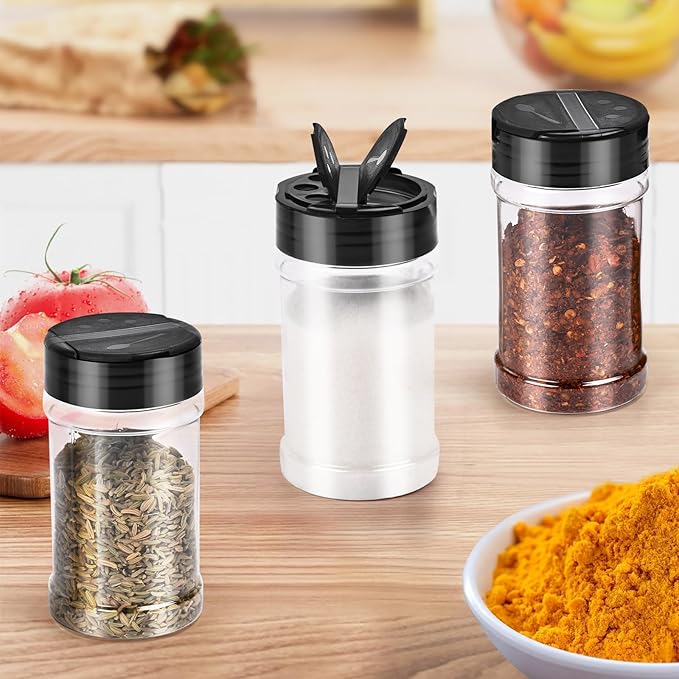 36pcs 5.5oz plastic spice jars with shaker lids, plastic spice jars,seasoning bottles,Used to store seasoning powder.