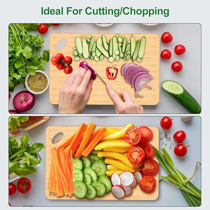 Chopping Board, 15.3 * 8.7'' Wood Cutting Boards for Kitchen for Chopping Meat Vegetables Fruits, Knife Friendly Small Wood Cutting Board