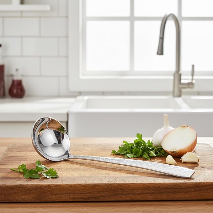 Gravy Ladle Stainless Steel 7.8'' Soup Ladles for Serving Small Soup Ladle Sauce Premium Verona Gravy Ladles Heavy Duty with Deep Bowl