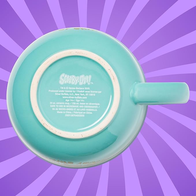 Silver Buffalo Scooby Doo Scooby Snacks Ceramic Soup Mug with Vented Plastic Lid, 24 Ounces