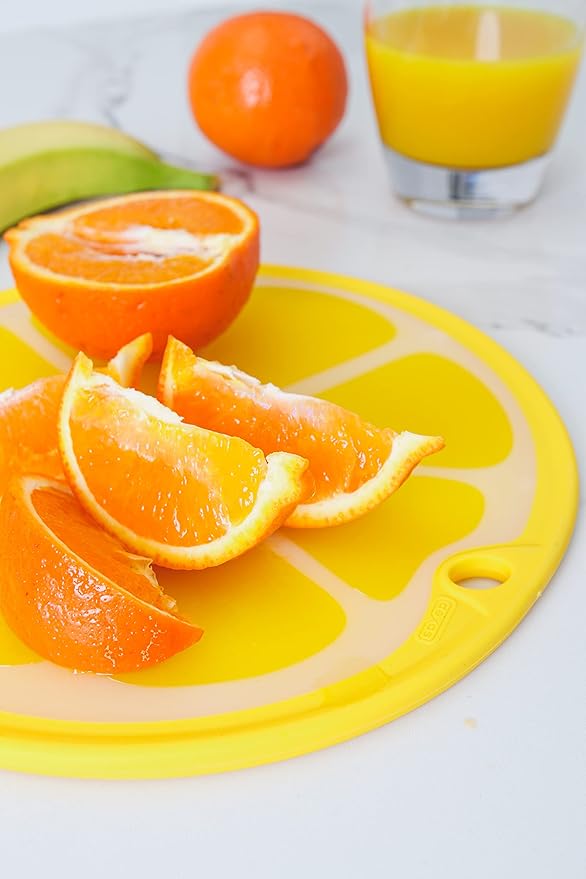 Dexas Citrus Slice Cutting Board/Serving Board 9 inches, Lemon