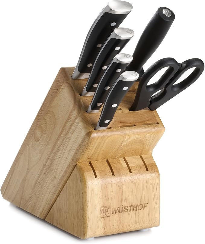 Wüsthof Classic IKON Knife Block, 7 Piece, Black, Stainless