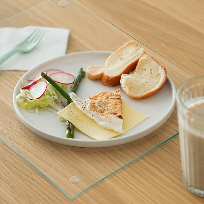 Glass Cutting Board, Clear Tempered Glass for Kitchen 4 Pcs, with Rubber Feet, Non-Slip, Durable Shatter Resistant, Dishwasher Safe, Scratch Resistant, Heat Resistant, Two Size