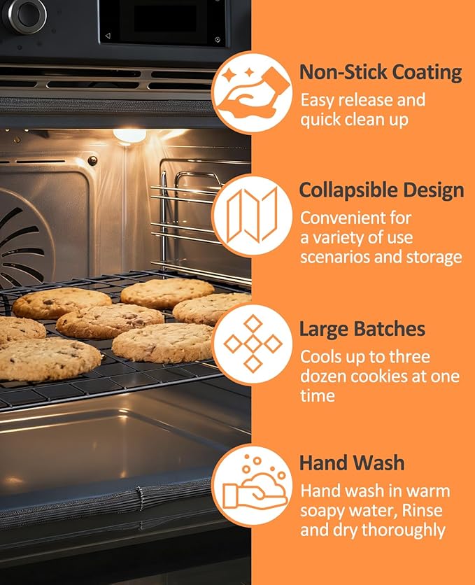 4 Tier Collapsible Cooling Rack, 2/3/4-Tier Upgraded,Adjustable & Stackable Baking Rack, 5 Modes Cooling Racks for Cooking and Baking, Roasting & Grilling Gifts for Picnic Party