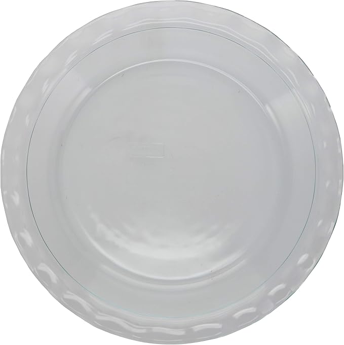 Pyrex Clear Fluted Rim Glass Pie Plates (9.5 x 1.6 in 24-CM) - 2 Pack, Made in the USA