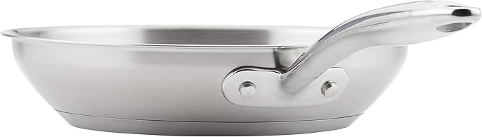 Rachael Ray Professional Stainless Steel, Compatible with All Cooktops, Induction Ready, Dishwasher and Metal Utensil Safe, 10-Inch Frying Pan