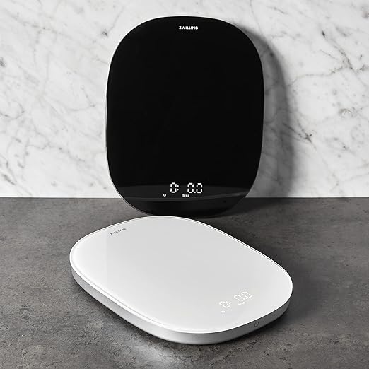 ZWILLING Enfinigy Digital Kitchen Food Scale, Max Weight 22lbs, Grams & Ounces, .1-gram Accuracy, White