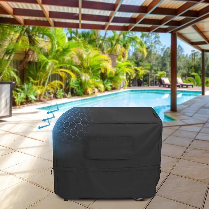 Heavy Duty 600D Outdoor Wok Station Cover compatible with Cuisinart Wok Station CGG-1265,Waterproof, UV and Fade Resistant, Black