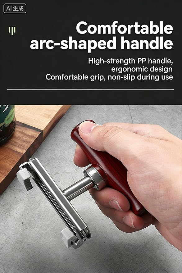 Cap Crack Jar Opener 2026 New Adjustable Multi-Lid Can Opener for Weak Hands - Ergonomic Non-Slip Grip, One-Hand Operation, Opens Bottles Cans Jars Effortlessl (Wooden Color Anti-Slip)