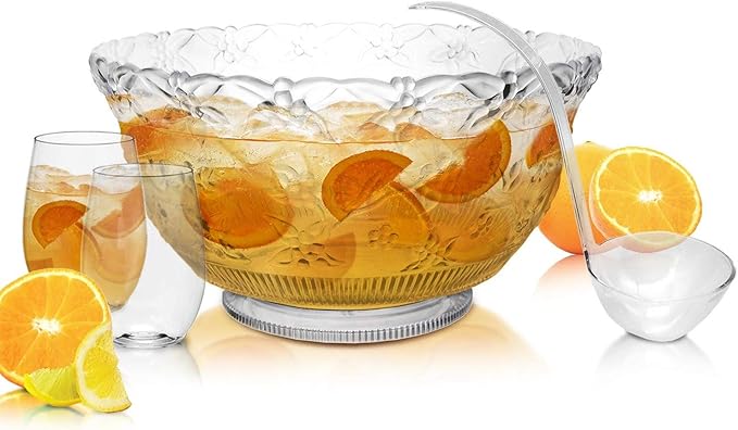 Party Essentials N512 Hard Plastic 5-Ounce Punch Bowl/Serving Ladle, 1-Count, Clear (Pack of 2)