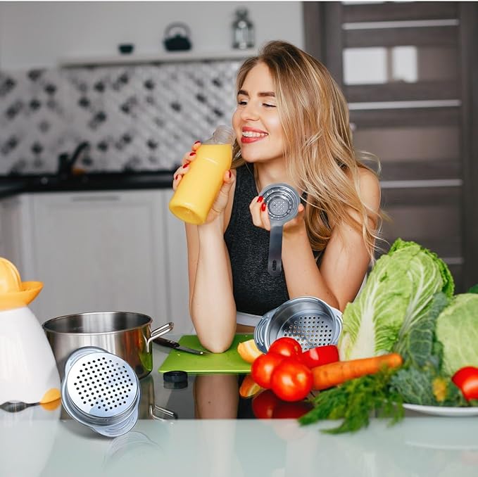 2 PCS Tuna Strainer for Can - Small Colander with Handle Stainless Steel Tuna Can Strainer Press for Kitchen Multipurpose Tuna Drainer Press
