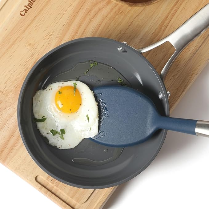 Calphalon Prime Stainless Steel Turner W/Navy Blue Sillicone Head