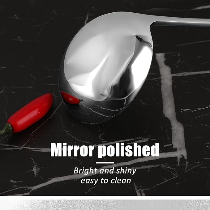 7.9'' 18/10 Stainless Steel Gravy Ladle Silver Small Ladle Sauce Soup Ladles Mirror Polished Kitchen Utensil for Spooning Gravy Sauce Soup