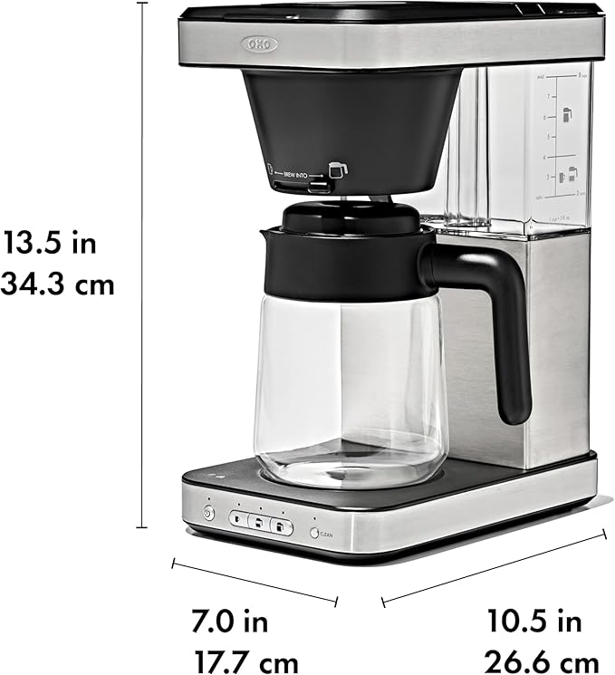 OXO BREW 8-Cup Coffee Maker with Podless Single-Serve Function, programmable coffee maker, café coffee, single-serve coffee, SCA certified home brewer