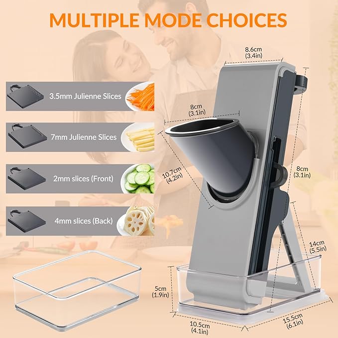 All safe mandoline slicer and chopper for kitchen, FEICO multifunctional vegetable cutter for vegetable veggie potato chip