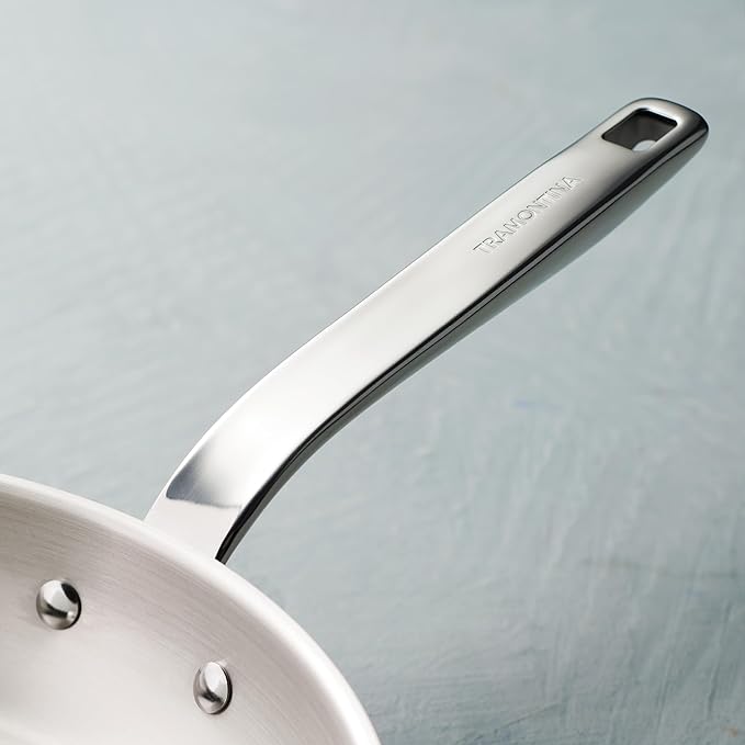 Tramontina Tempo Tri-Ply Base Stainless Steel 8-Inch Small Frying Pan, Induction-Ready Skillet, Oven-Safe, Dishwasher-Safe